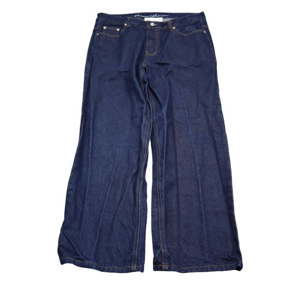 The Worth Now Pants Womens Blue High Rise Flat Front Wide Leg Denim Jeans - Picture 1 of 16